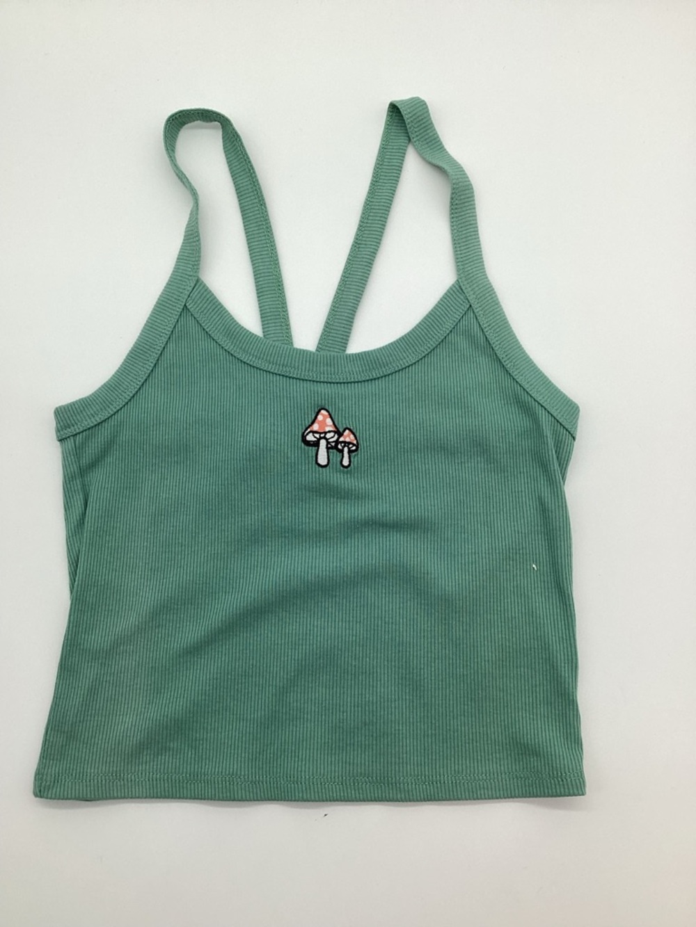 Hippie Rose Mint Green Ribbed Mushroom Tank Top NWT